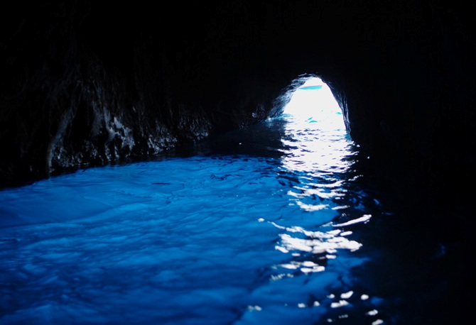 Blue Grotto Sea Cave, Italy.
