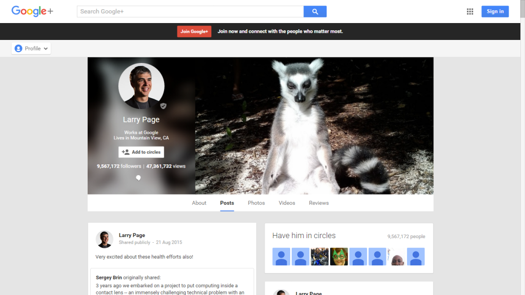 The 10 Most Popular Google Plus Pages You need To Follow-Larry Page