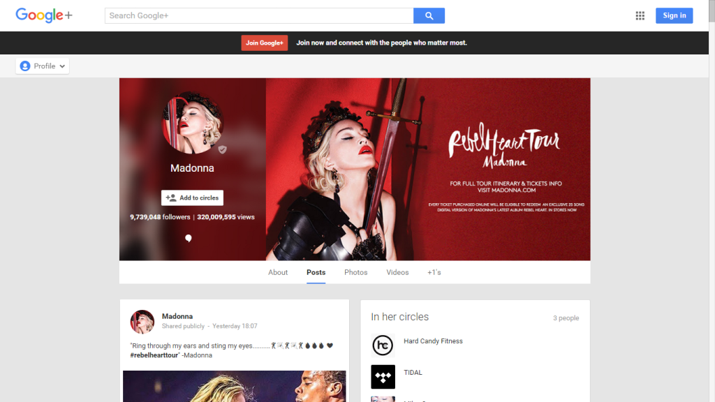 The 10 Most Popular Google Plus Pages You need To Follow-Madonna